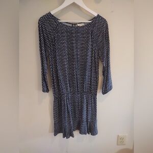 Joie Navy Geometric Long Sleeve Dress